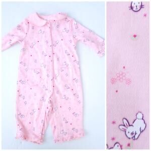 New Small Wonders Easter Bunny Chicks Baby Romper 6-9 Month, Cotton, Long Sleeve